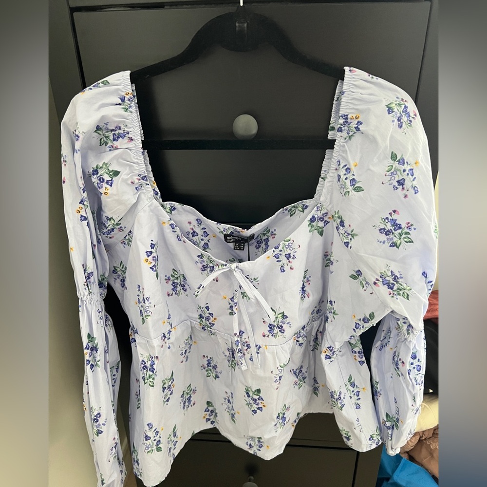 Floral Women's Top - Light Blue/Purple